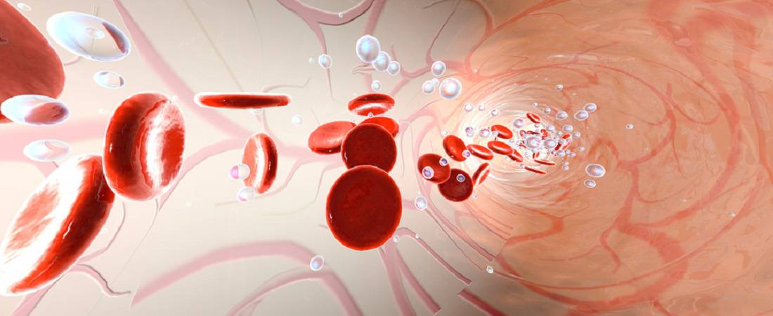 oxygen molecules in blood vessels